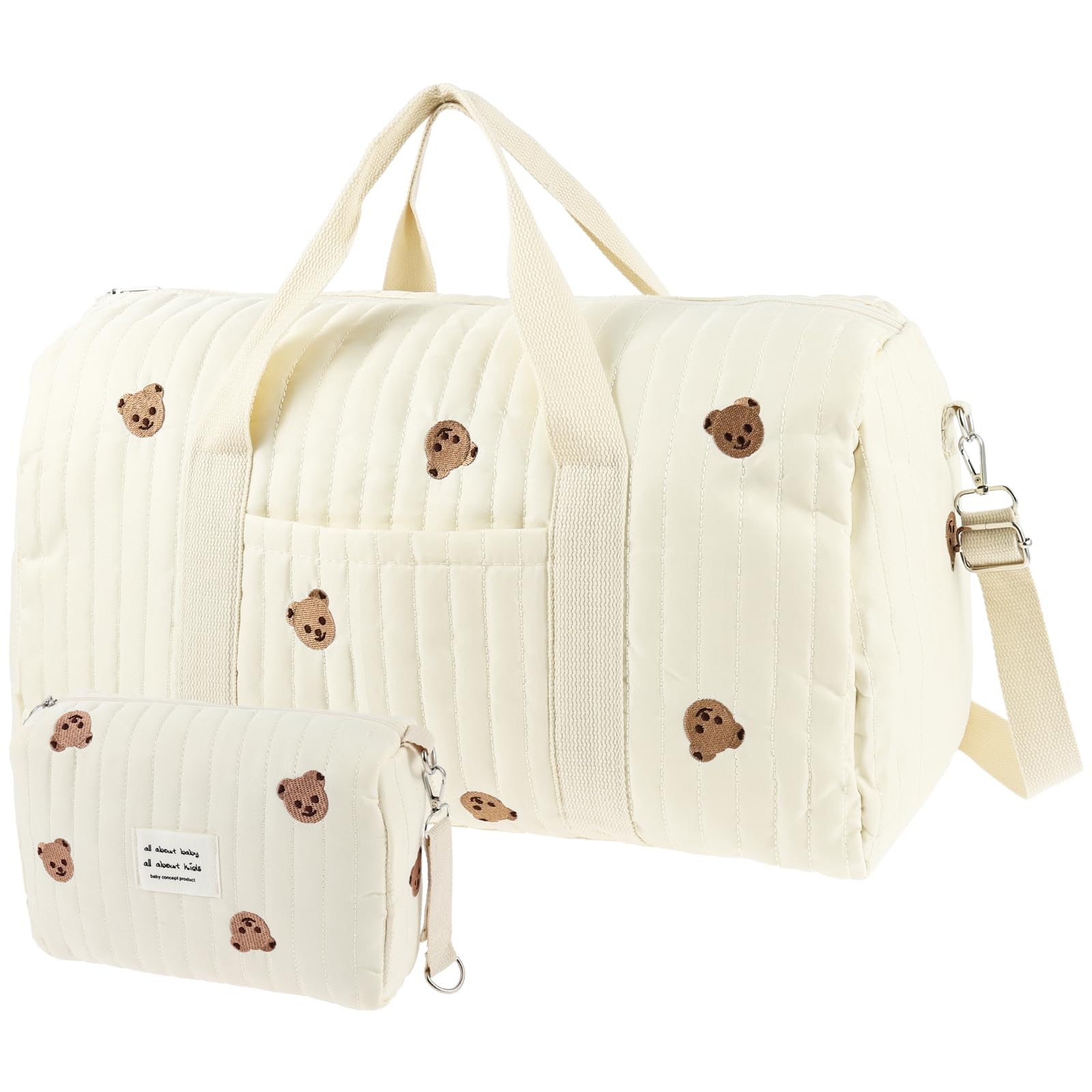 2Pcs Baby Changing Bags, Large Hospital Maternity Bag with Strap & Pockets