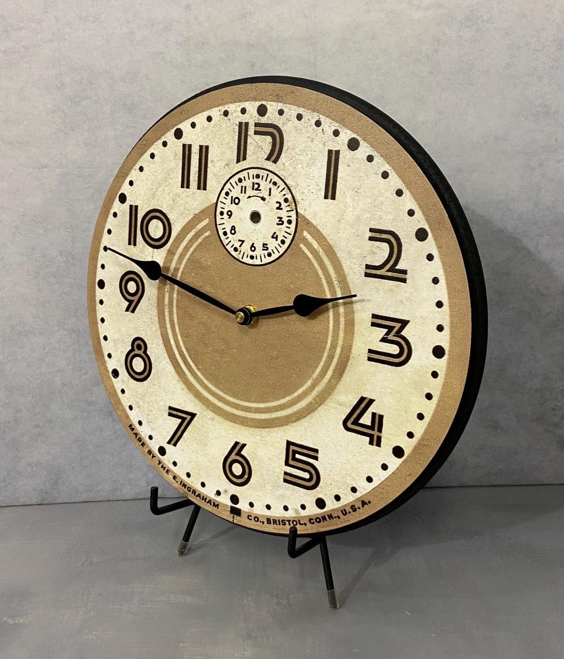 Retro Wall Clock | Ultra Quiet Quartz Mechanism | Hand Made in USA Beautiful Crisp Lasting Color | Comes in 8 Sizes (15-Inch, Tan, White, Black)
