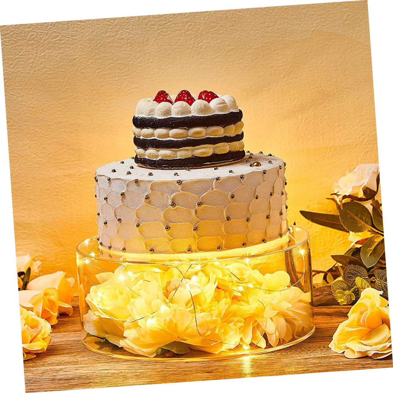 Gatuida Soporte 2piezas Pasteles de Transparente Redondo Acrílico para Único y Exhibidor Elegante Diseño para Bodas Fiestas para Dulces y Galletas