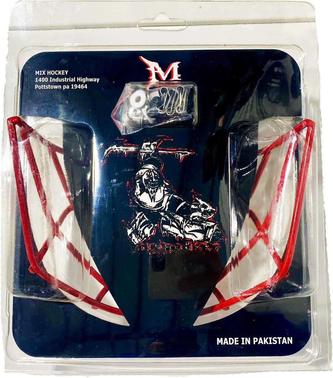 MX10 PRO Cat Eye Ice Hockey Goalie Cage (Non-Certified) (Royal Blue) : Sports & Outdoors