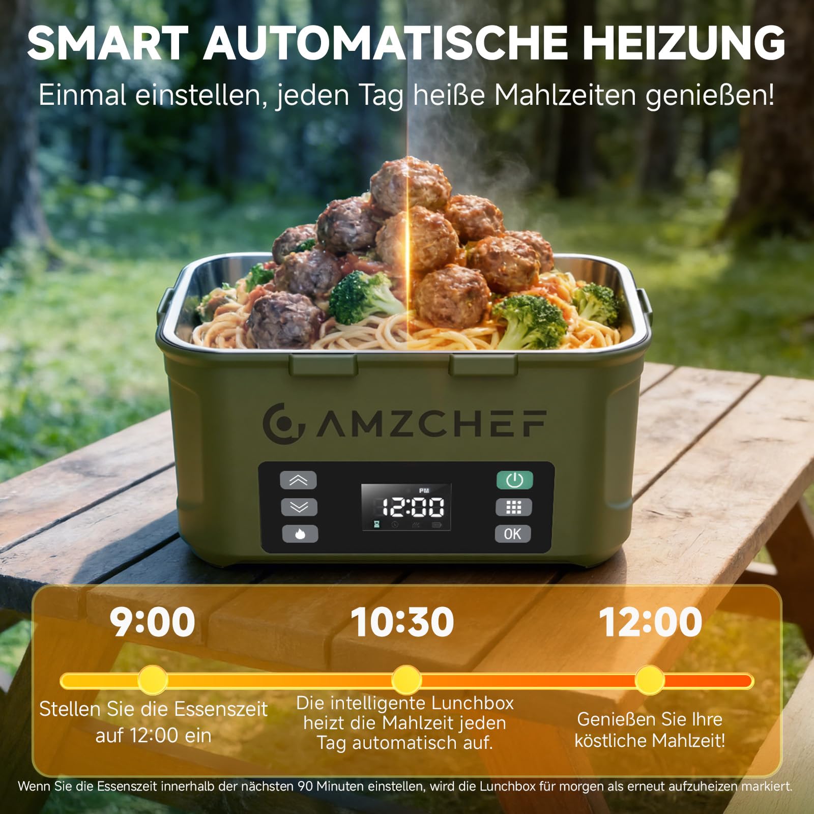 AMZCHEF Elektrische Lunchbox 27000mAh Akku für Arbeiter, Fahrer