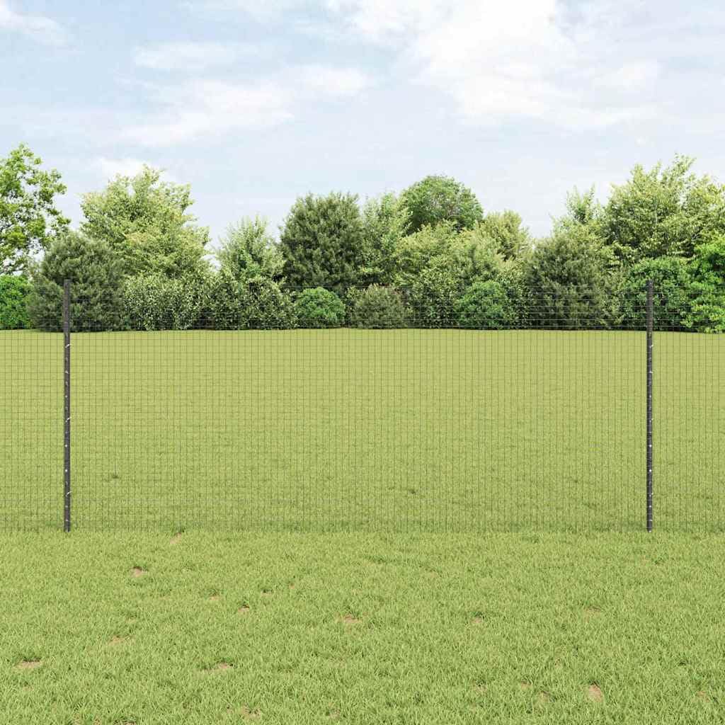 Ogrodzenie ogrodowe z szarymi słupkami stalowymi, 1 x 10 m, ogrodzenie ogrodowe, ogrodzenie ogrodowe, ogrodzenie dekoracyjne