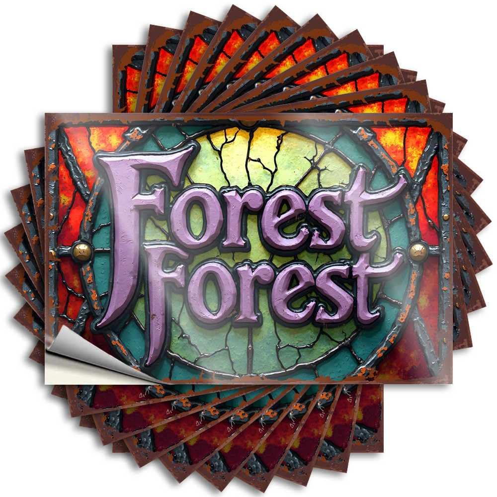 Stickers Boys Custom Stickers, Water Waterproof Stained Glass Forest: A Magical Adventure for Hydro Flask | Tiny Vinyl Decals for Taupe Holiday Gift(6X9CM)