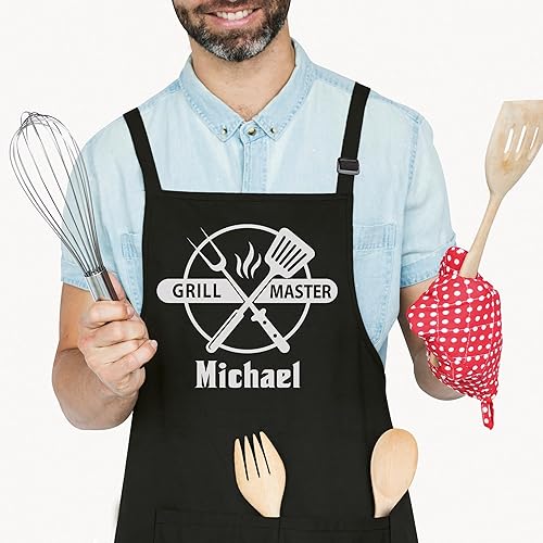 Miniatura 9 de Delantales personalizados para hombres, regalos de parrilla para hombres, día del padre, Navidad, regalos de papá, delantal de chef de cocina,