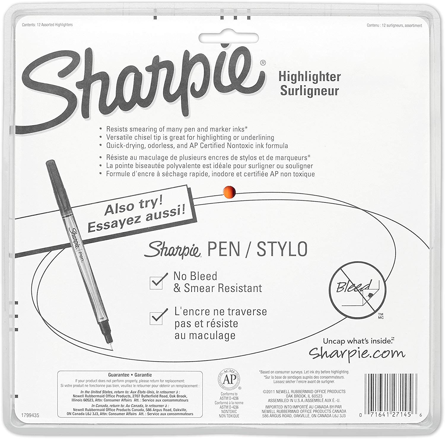 Amazon.co.jp: Sharpie 27145 ポケット蛍光ペン チゼルチップ アソート