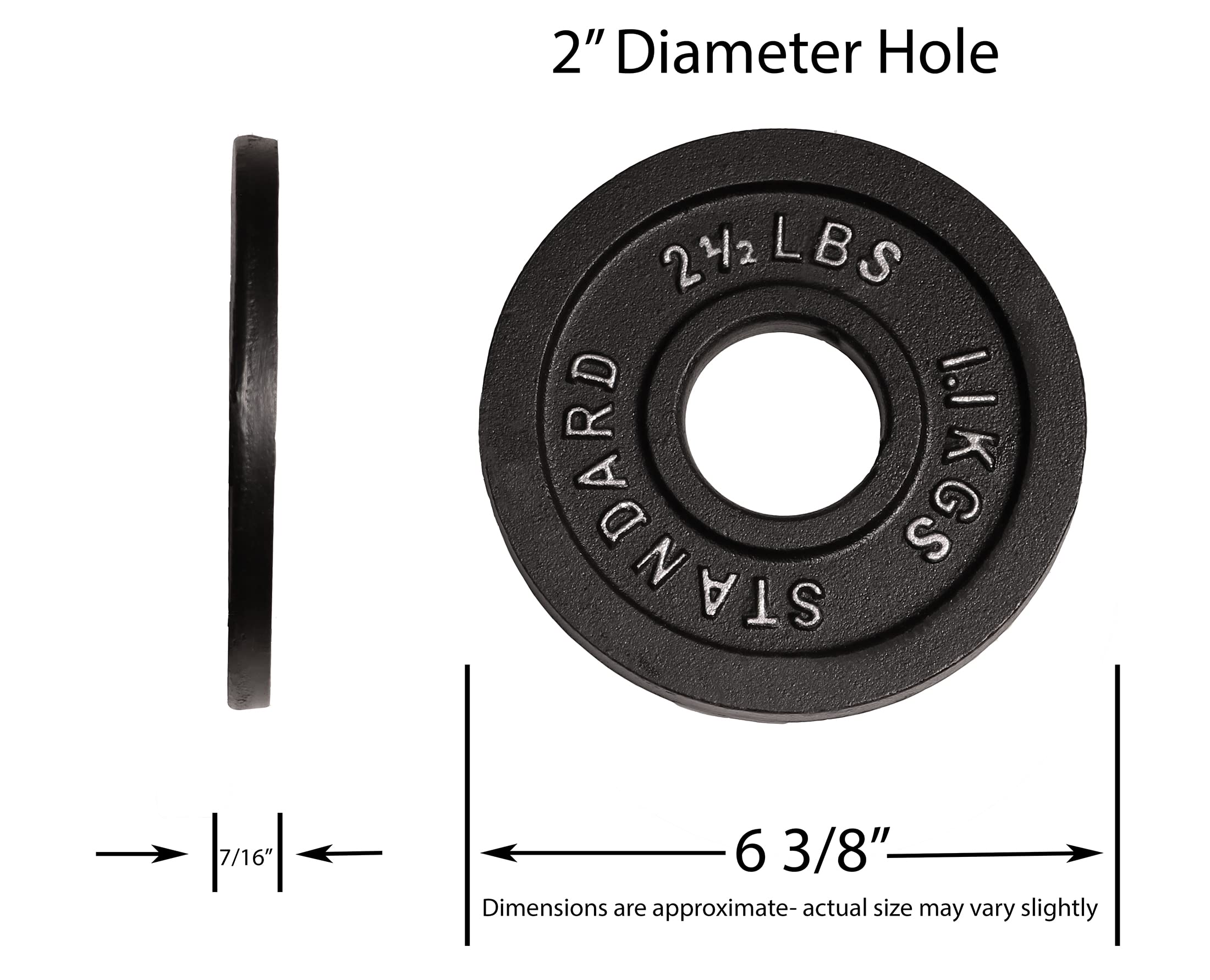 Pair 2-1/2 lb. Cast Iron Olympic Plates by Deltech Fitness