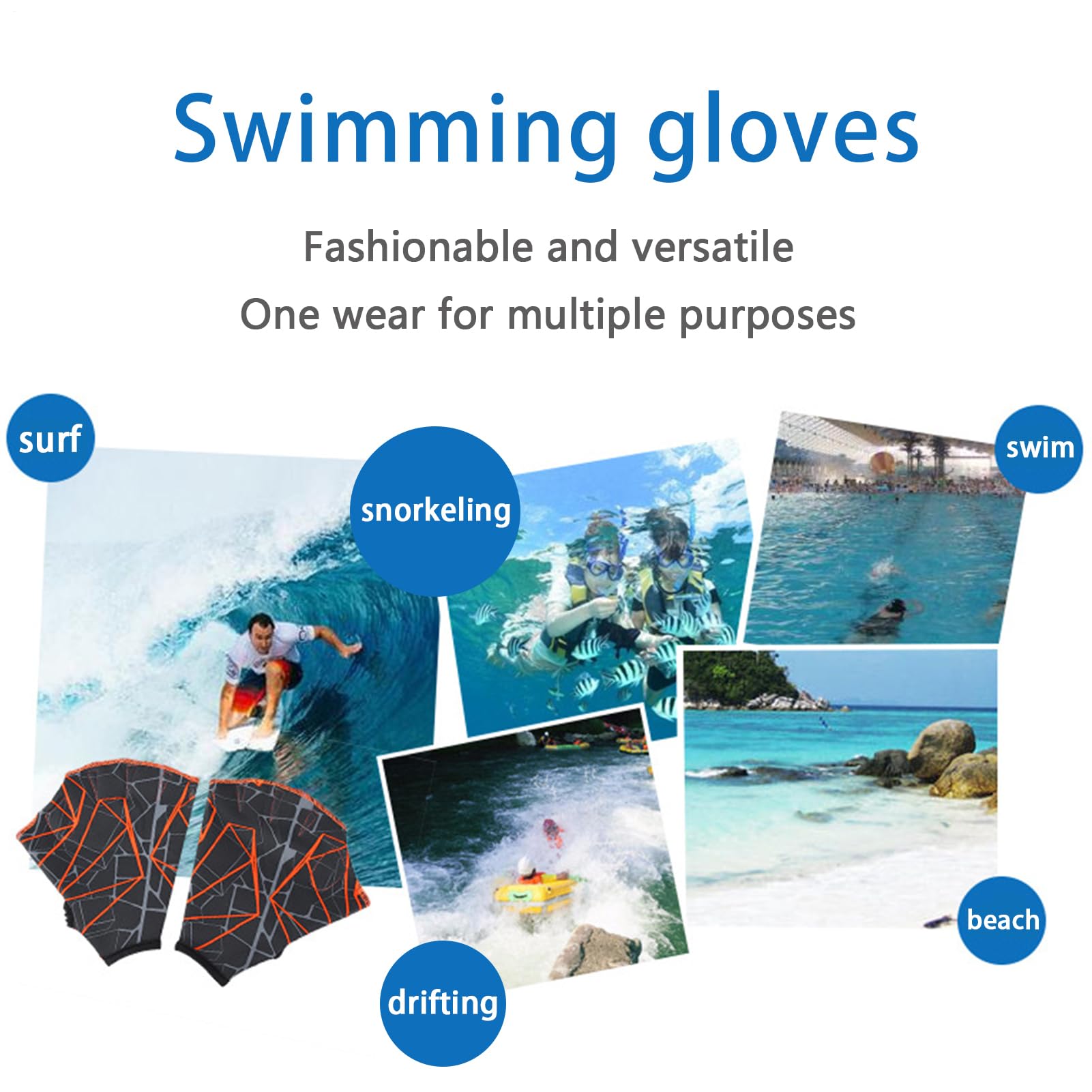 Aqua Handschuhe – Schwimmhandschuhe/Handschwimmhandschuh, halbe Aquatik, Handflossen, Unisex, Schwimmflossen Flowd, Webschwimmhandschuhe für