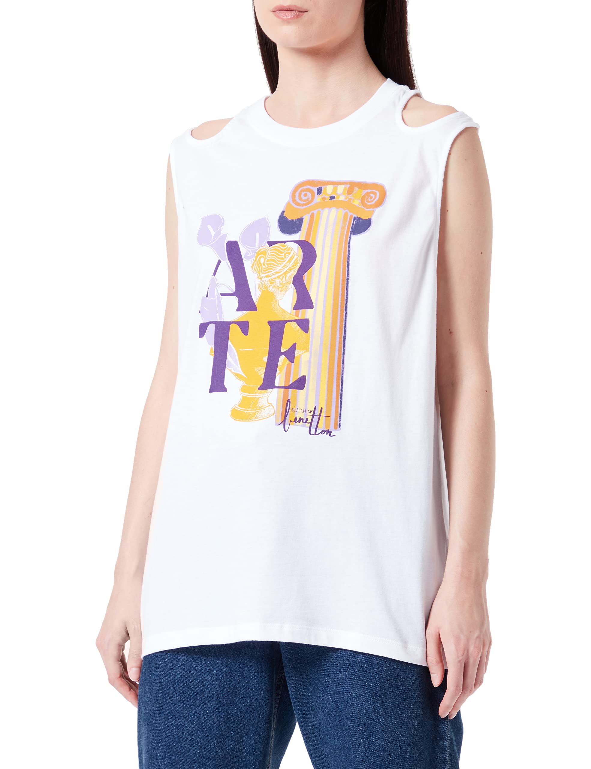 United Colors of Benetton Women's Canotta 3096DH009 Tank Top, Bianco 901, XS