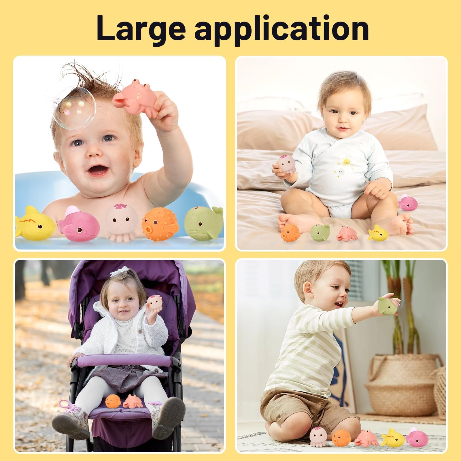 Jouets de Bain Bébé Anti-moisissures Lot de 6 sans Trous Coordinación œil-Main