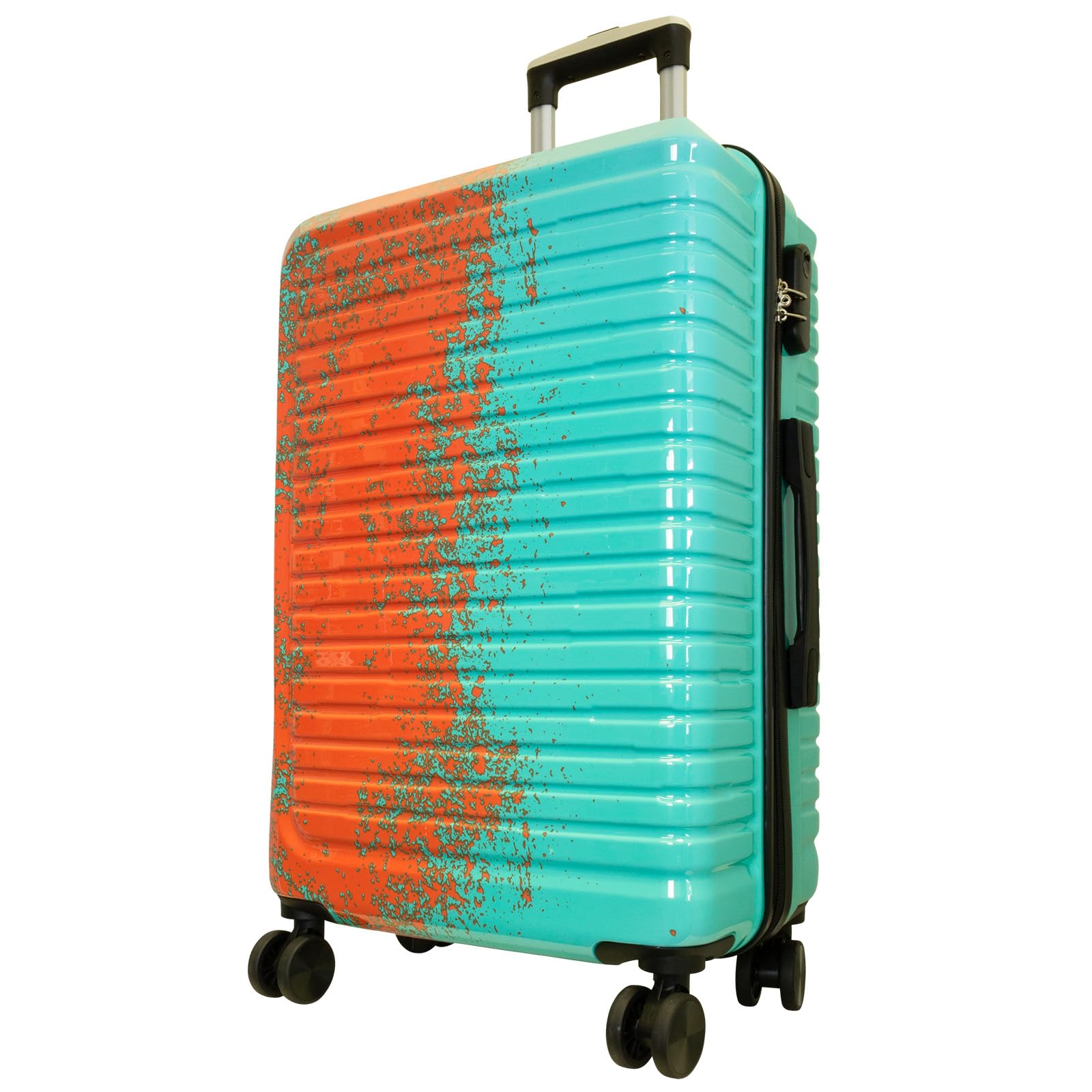 Monopol Reisekoffer und Kofferset 3tlg Hartschale Sierra Trolley (türkis-orange, Koffer - Größe M)