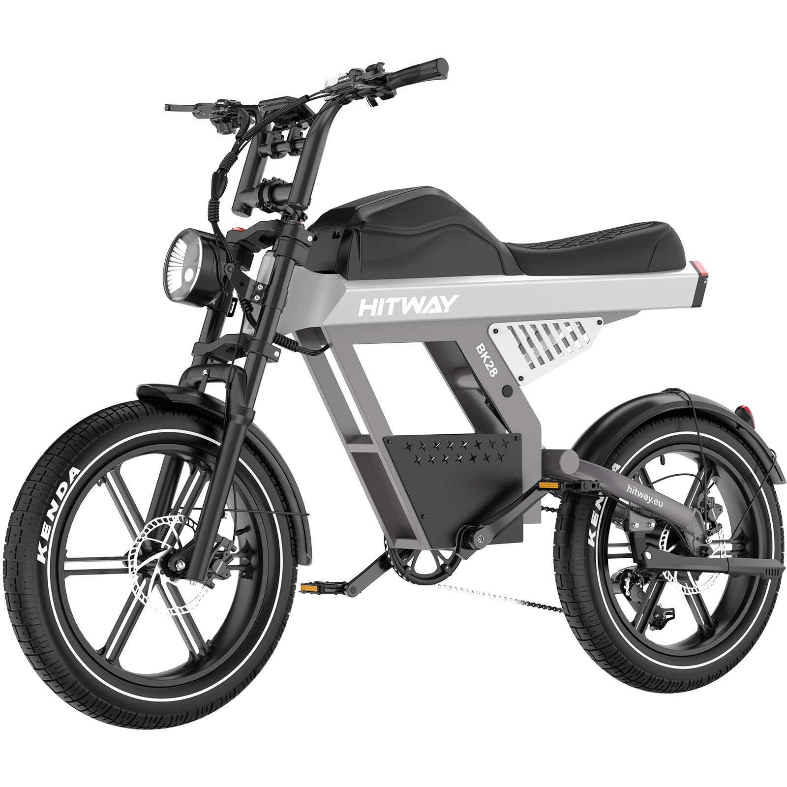 HITWAY E-Bike, Fatbike Elektrofahrrad für Herren, 20×4,5 Zoll Fette Reifen Pedelec, 48V 25Ah Akku, 250W Motor bis 25 km/h, 7-Gang MTB All-Terrain E-Bike mit Hydraulischen Bremsen, Reichweite 80-100 km