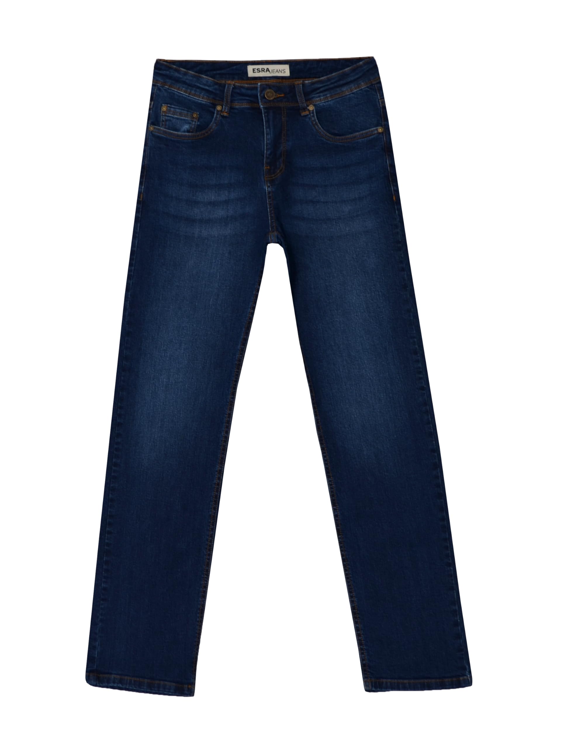 ESRA Stretch Damen Jeans Hose High Waist Jeans Damen Straight Leg Hose bis Übergröße G300