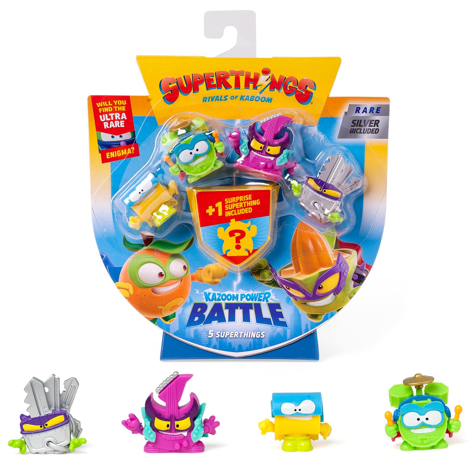 SUPERTHINGS KAZOOM POWER Battle – 5 Pack. Contains 5 Superthings (Including 1 Surprise Figure and 1 Silver Captain). Pack 2 of 6