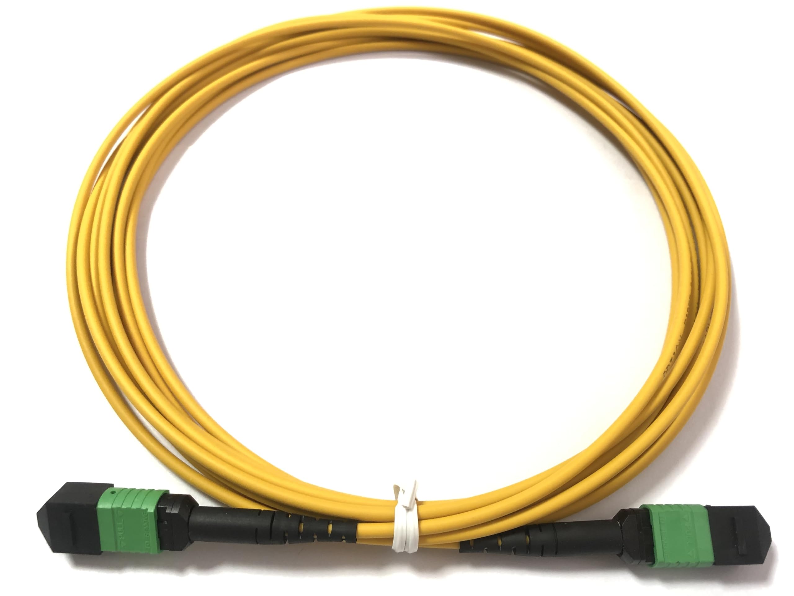 Elfcam® - 5m Câble Fibre Optique 12 Fibres MPO/APC Femelle vers MPO/APC Femelle, Polarité de Type B, Monomode OS2 pour 40G QSFP+, 100G QSFP28, 5 Mètres
