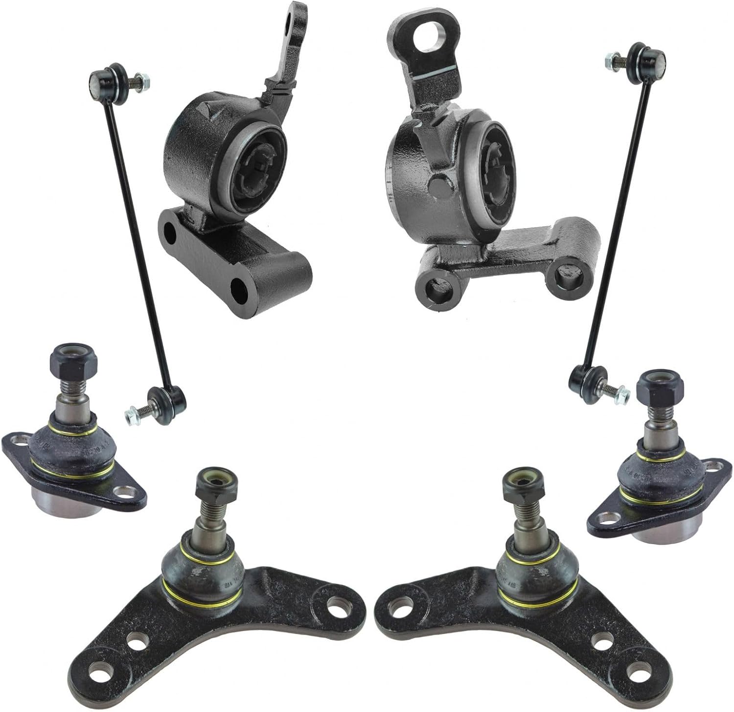 TRQ Front Suspension Kit Ball Joint Control Arm Mounting Bracket Sway Bar Stabilizer Link Compatible with 2002-2008 Mini Cooper