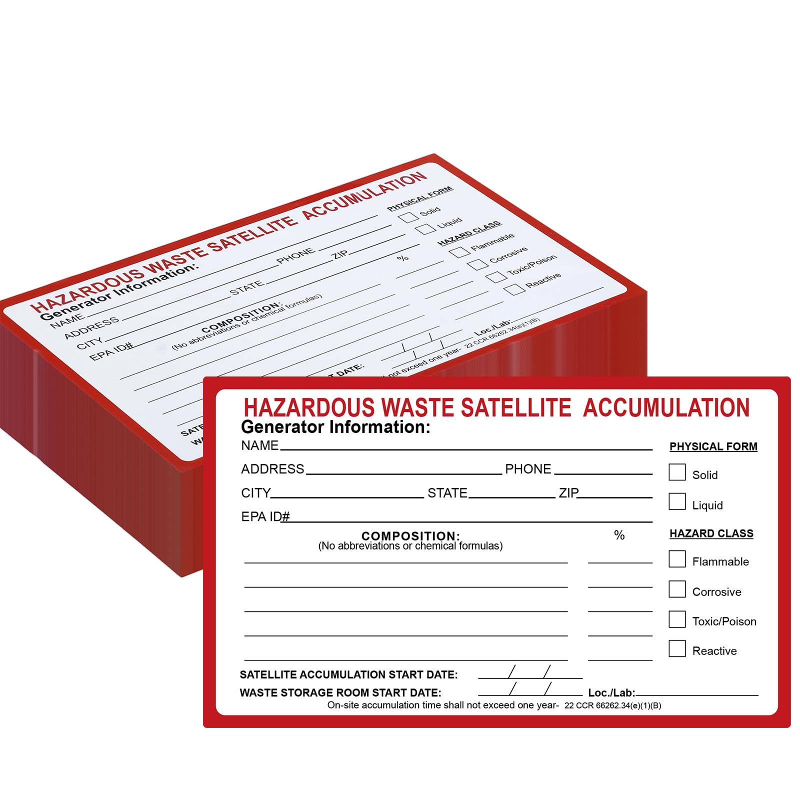 Marspark Pack of 100 Hazardous Waste Adhesive Labels Bulk
