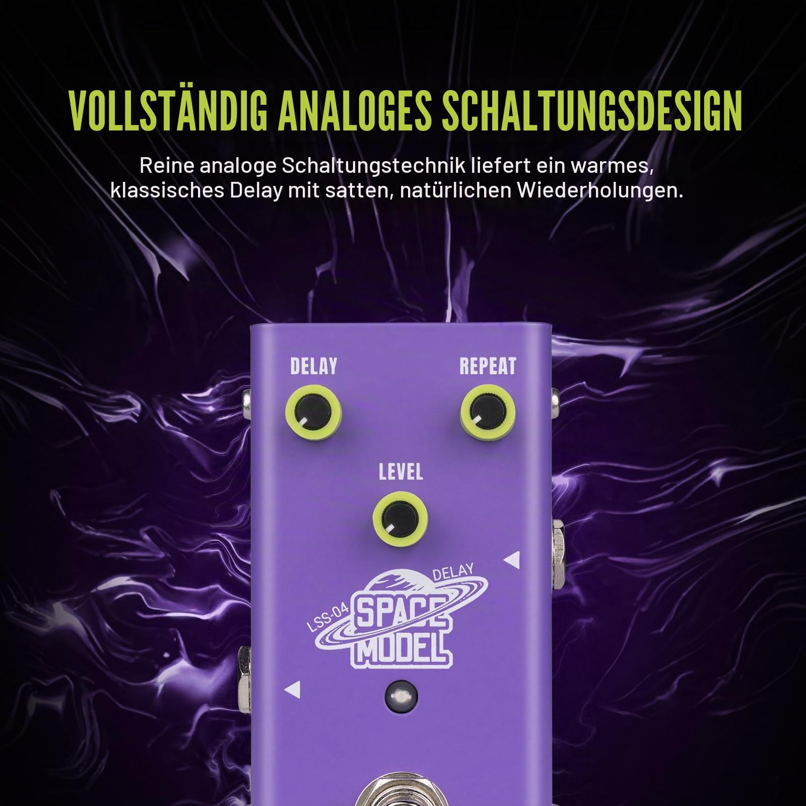 Delay Pedal Dumble-Style Analogue Delay Guitar Effect Pedal– 500ms Delay, Mini Effektpedal True Bypass, Vollanaloge Schaltung, Kompakte Design SPACE MODEL(Delay)