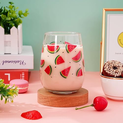 Miniatura 5 de JarThenaAMCS Copas de vino de verano sin tallo, de sandía, para fiesta de verano, para decoración del hogar, cocina, regalos, 17 onzas