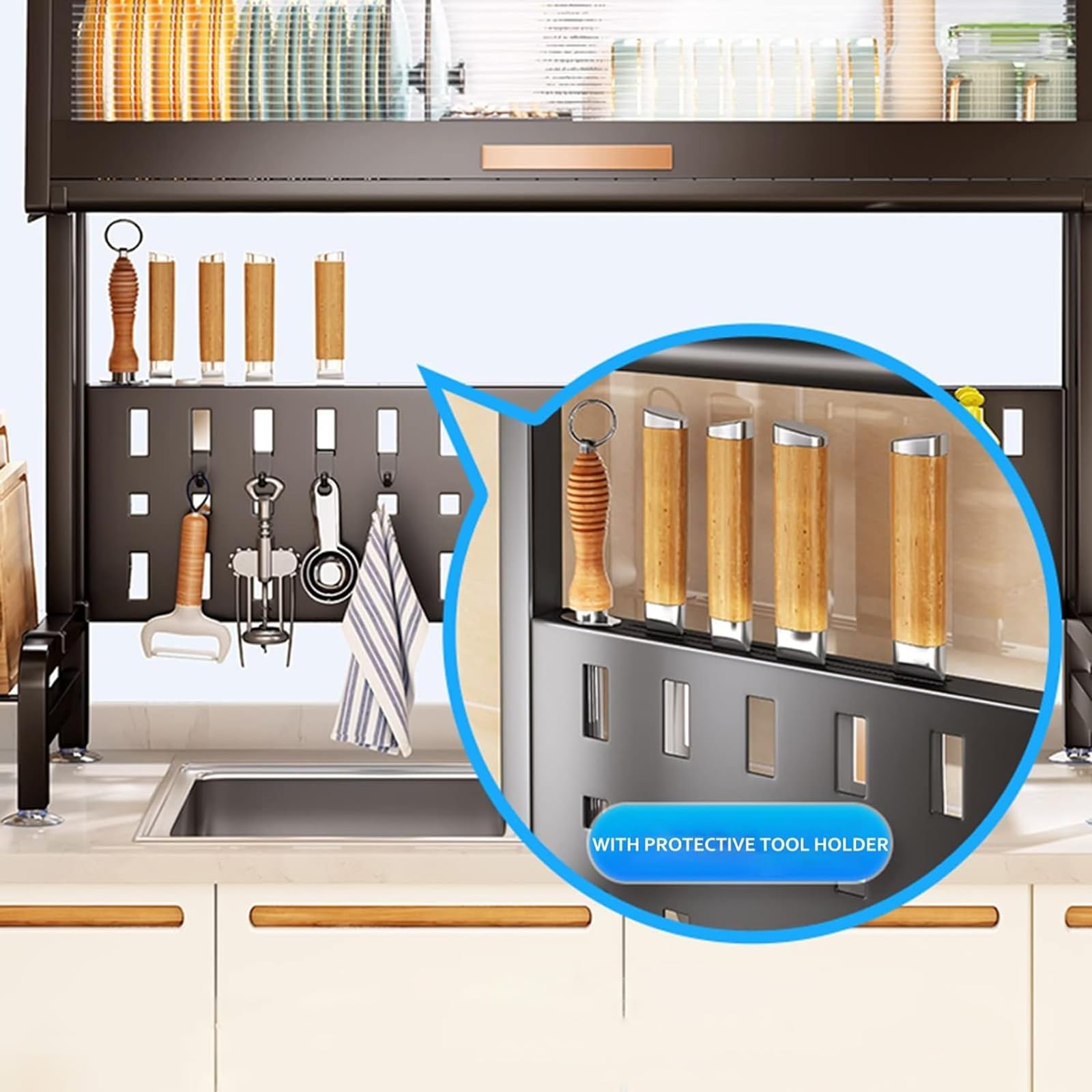 Escurreplatos de Fregadero, 2 Niveles Acero Inoxidable Estante Expandible Escurreplatos de Cocina Ajustable para Organizador de Encimera de Cocina
