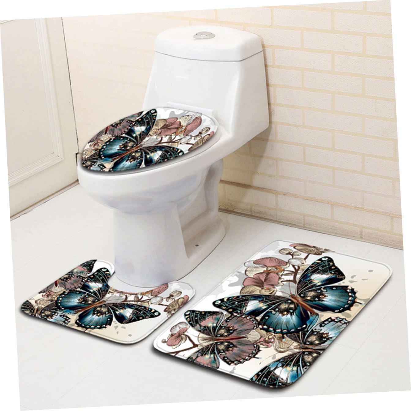 MAGICLULU Alfombrillas De Baño Juego De Elegantes Antideslizantes para Inodoro Absorbente Fácil De Lavar