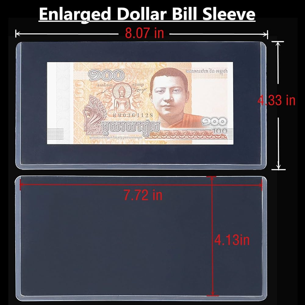 100 Buste Trasparenti Per Banconote Con Contenitore - OPP, Per Collezioni - Foto 2