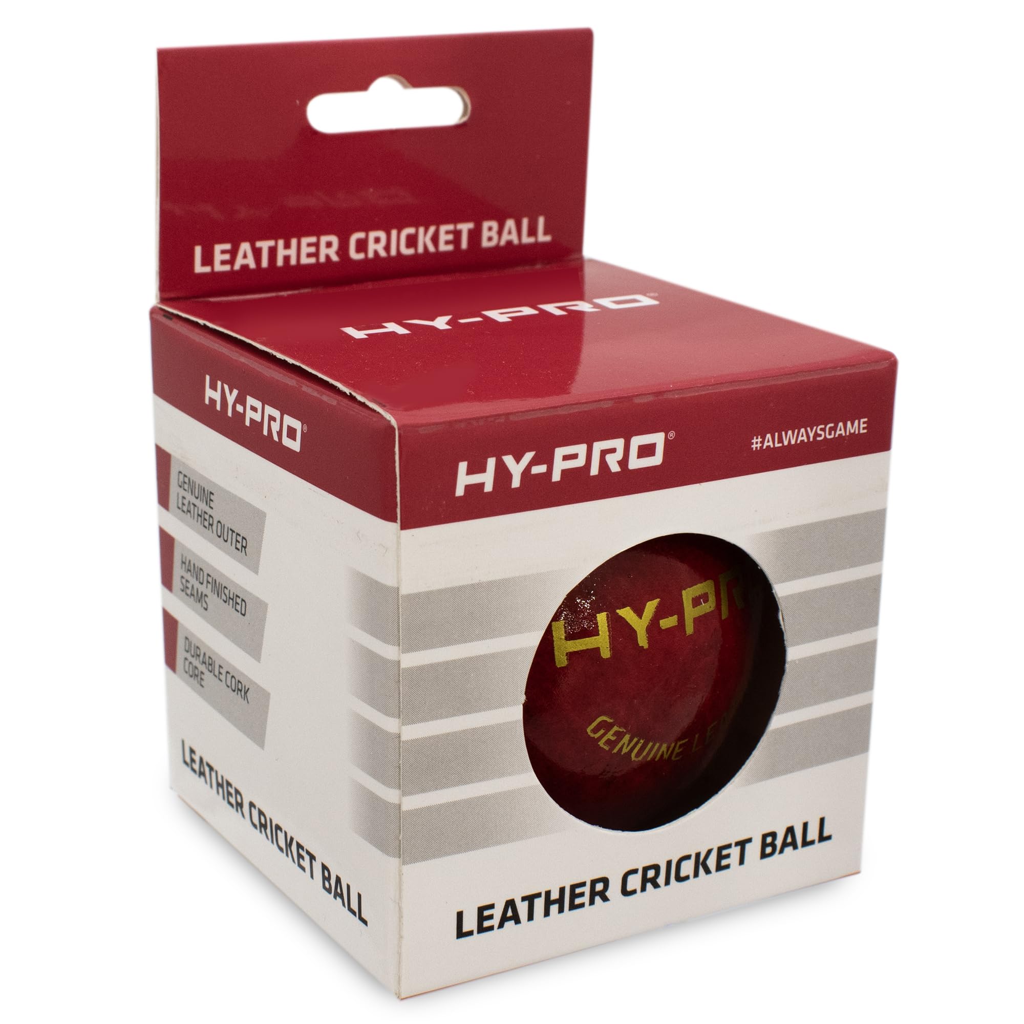 Hy-Pro Cricketball aus Leder, handgenähte Naht, robuster Korkkern, Übung, Netztraining, Harter Ball, tolle Schaltkreis-Geschenkidee, Junior