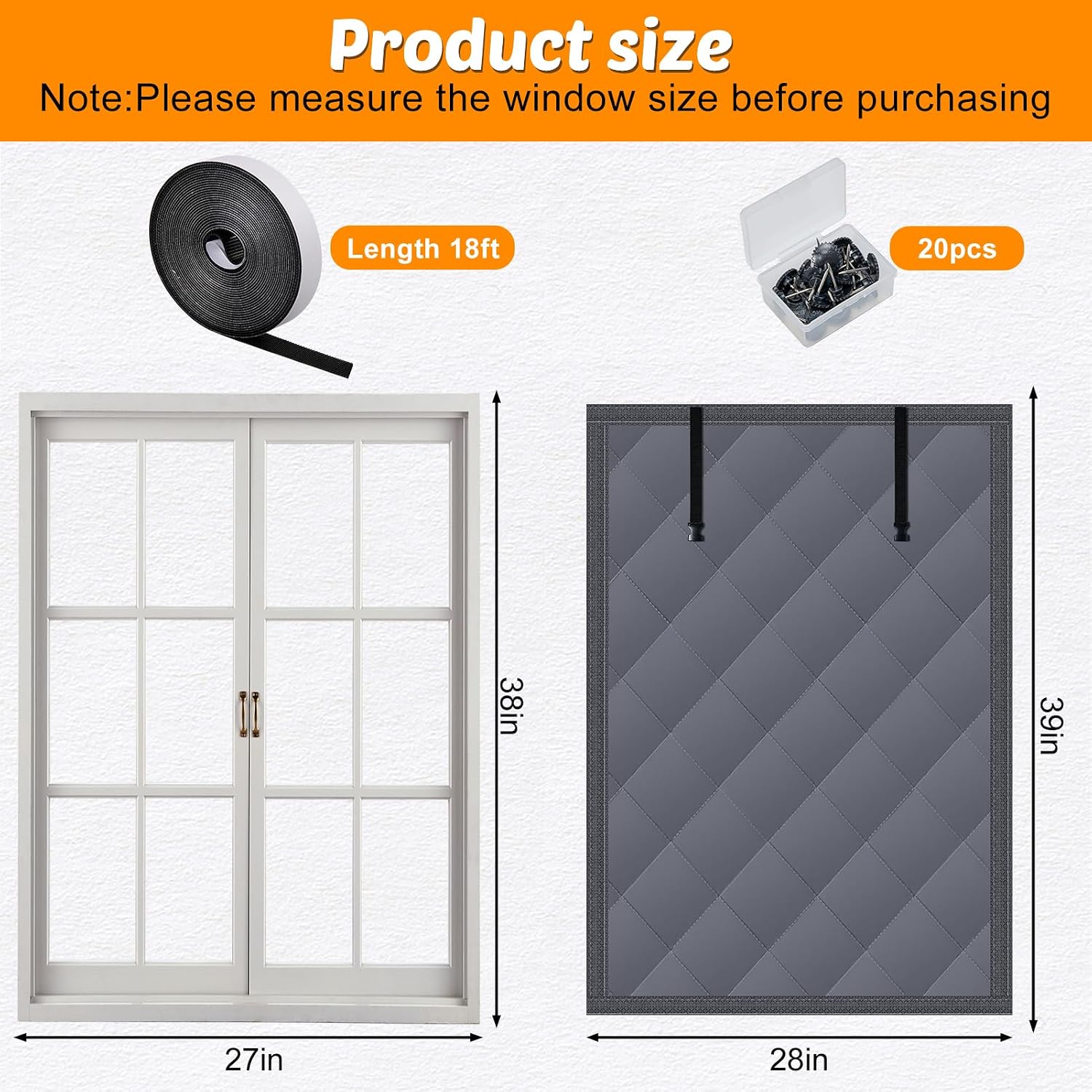 3 Layer 28x39in Thermal Insulated Window Cover for Winter,Roll-Up Insulated Window Blanket with Hook & Loop,Windows Insulation Kit for Bedroom Attic RV to Keep Winter Warm