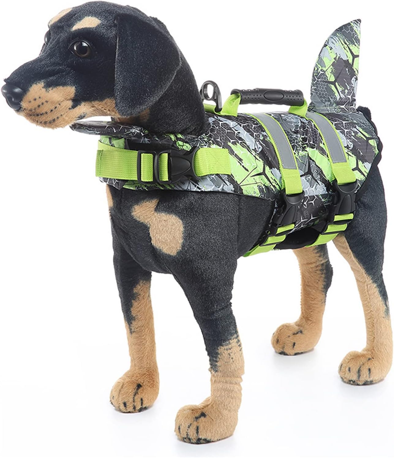 Dog Life Jacket, Adjustable Straps, Quick Release Buckles, Buoyancy, for Dogs, Kayaking, Boating, Swimming, Surfing Safety (M)