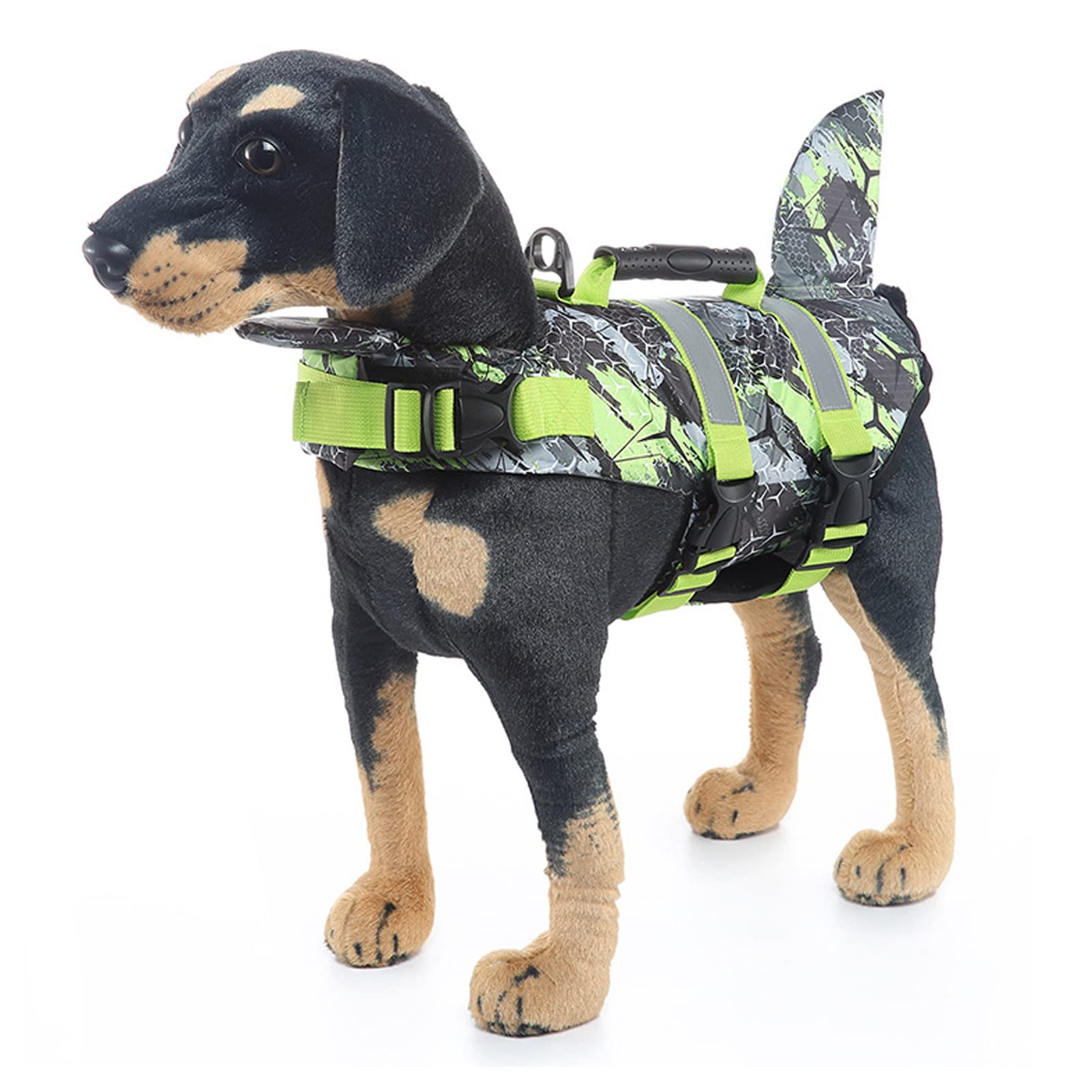 Chaleco salvavidas para perros, chaleco salvavidas ajustable para mascotas con fuerte flotabilidad, mango de rescate duradero, chaleco salvavidas para perros, seguridad contra el agua en la playa,
