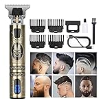 candyfouse Professional Hair Clippers for Men, Cordless Rechargeable Beard Trimmer with LCD Display Cutting Grooming Kit, USB Type-C Charging, Shaver Gifts