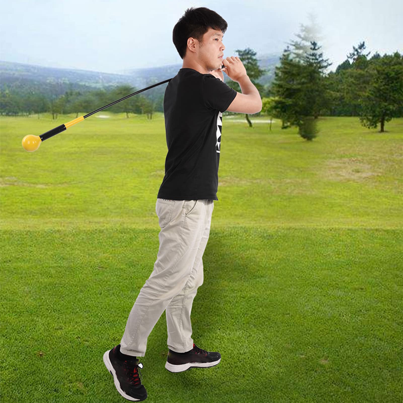 Jiawu Trainingshilfe, Ergonomischer Griff und Gewichteter Schaft, Golfschwungtrainer, Übungsgerät mit Muskelstärkendem Design für das Richtige Schwungtempo und die Vermeidung von Slices