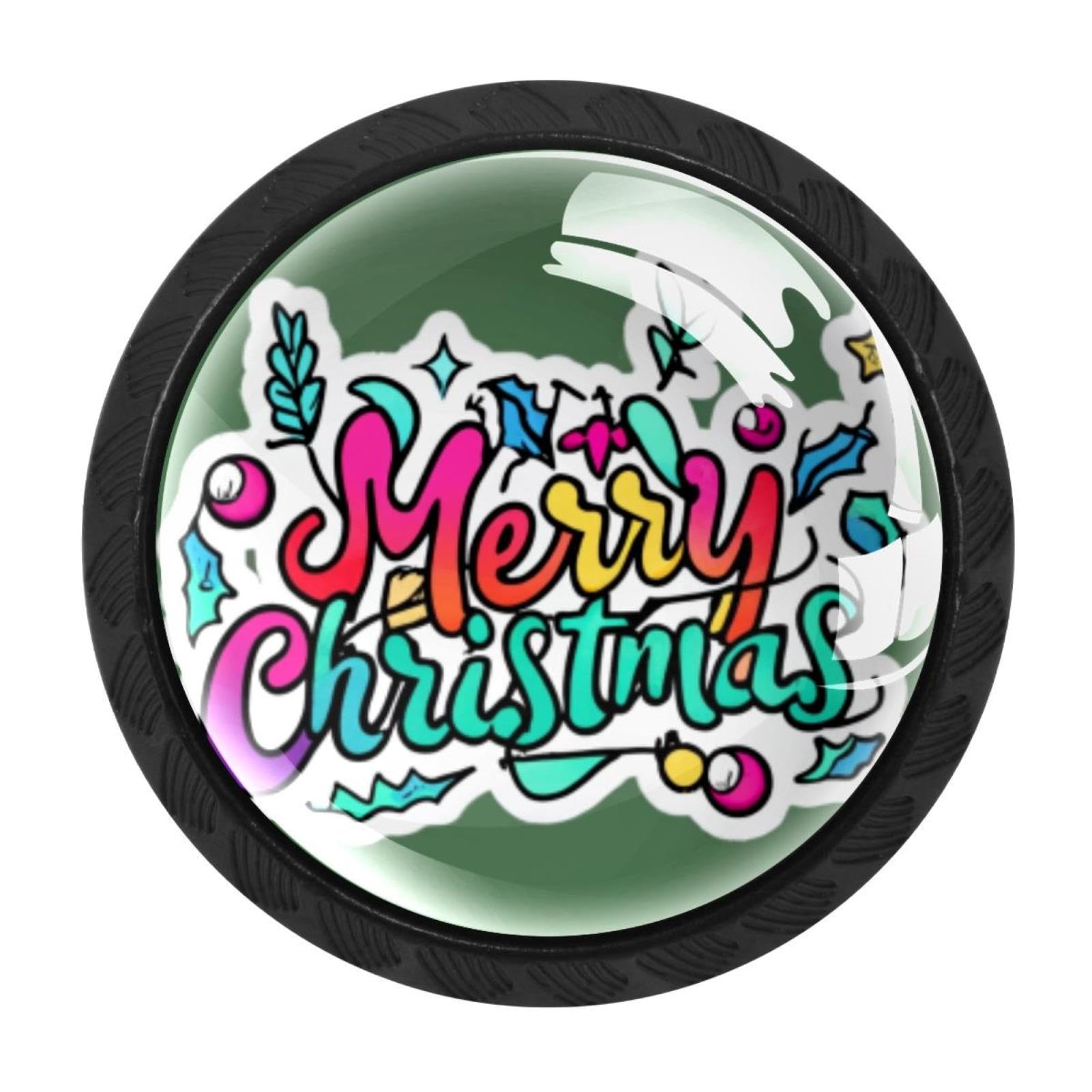 CHENZZZZ 4 Pack Christmas Kitchen Cabinet Knobs Drawer Knobs Door Dresser Handles for Personalized Gifts Great for Any Occasion