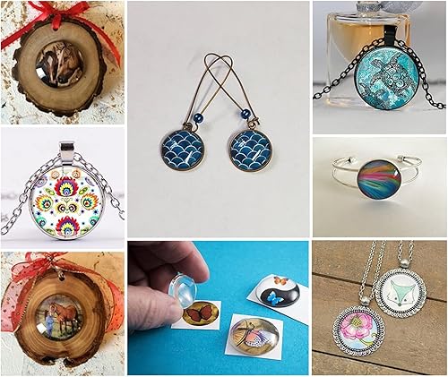 Miniatura 4 de Craftdady Cabujones de cuentas de cabina con cubierta de vidrio transparente, Papel, vidrio