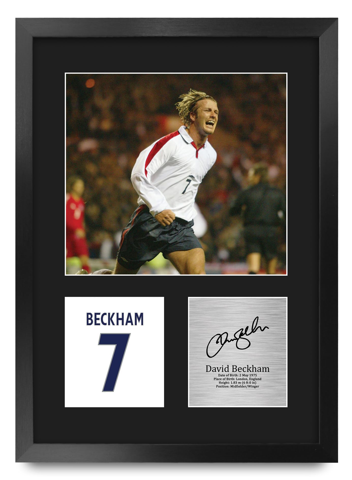 HWC Trading David Beckham England Gifts Printed Signed Autograph Picture for Soccer Fans and Supporters - 16" x 12" Portrait Framed-image-6