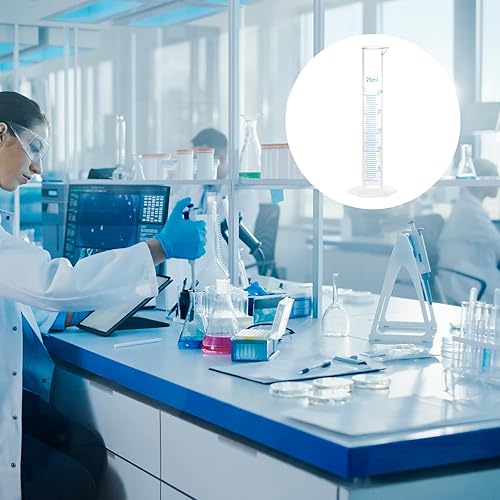 Miniatura 3 de YOKIVE 4 cilindros graduados de medición, tubo cilíndrico de plástico con marcado métrico de 2 lados, ideal para medición química, ideal para