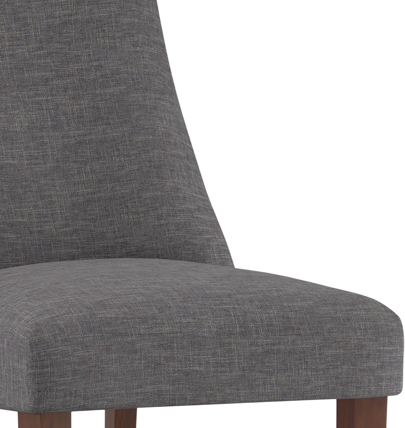 SIMPLIHOME Walden Dining Chairs - Upholstered Solid Hardwood Frame and Linen-Style Fabric Kitchen Chair Set in Slate Grey, Modern Dining Room Seating with Curved Back and Padded Seat (Set of 2)