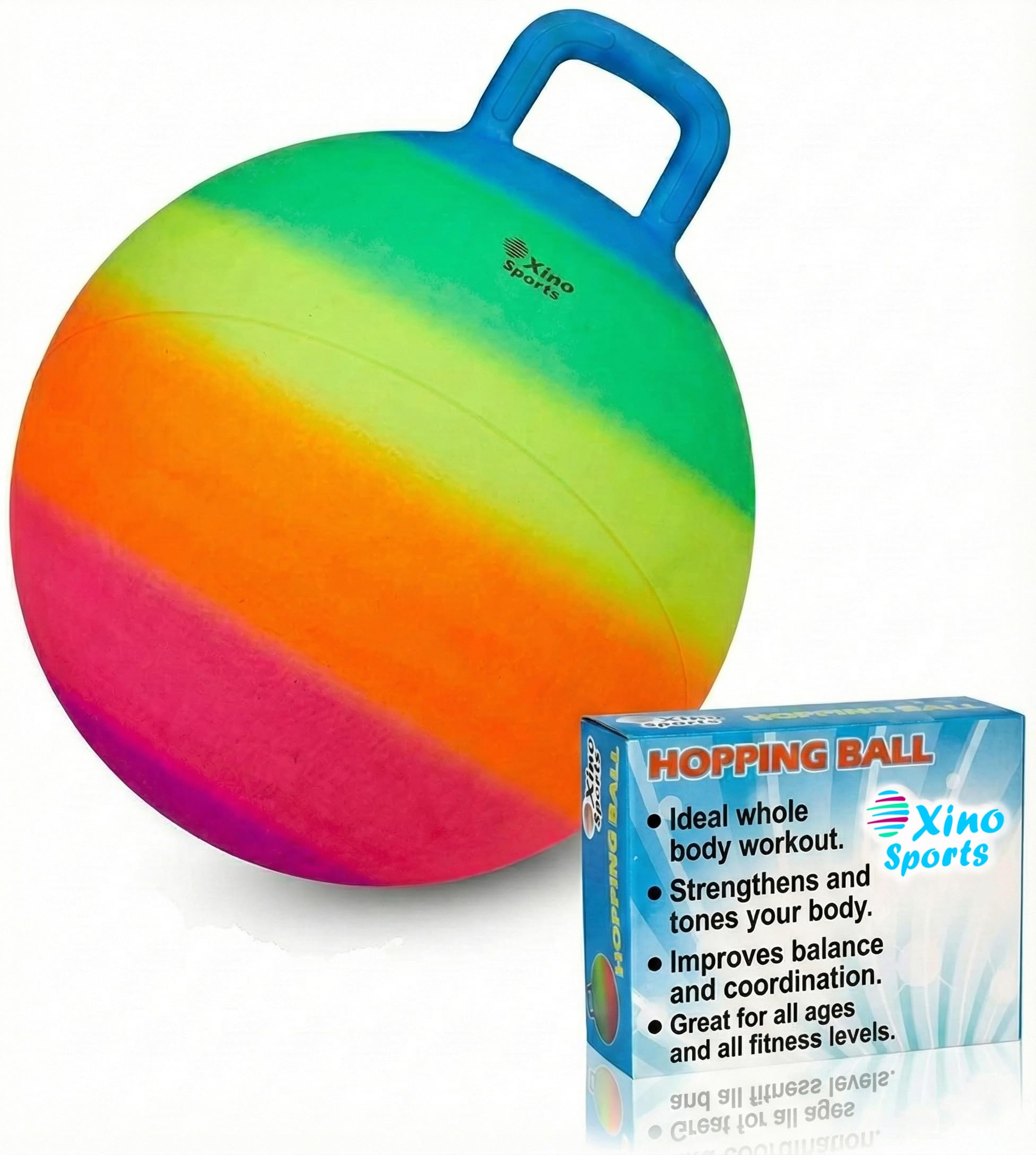 Amazon | Xino Sports 子供用ホッピングボール - レインボー弾むボール
