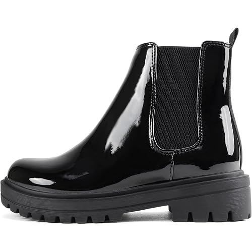 Soda Pilot ~ Women Lug Sole Low Heel Chelsea Fashion Ankle Bootie w/Double Elastic Gore