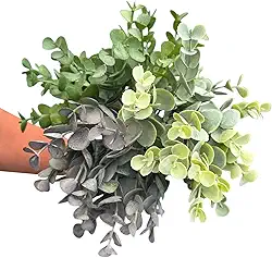 Buquê de Eucalipto Folhagem Artificial Decoração (Verde)