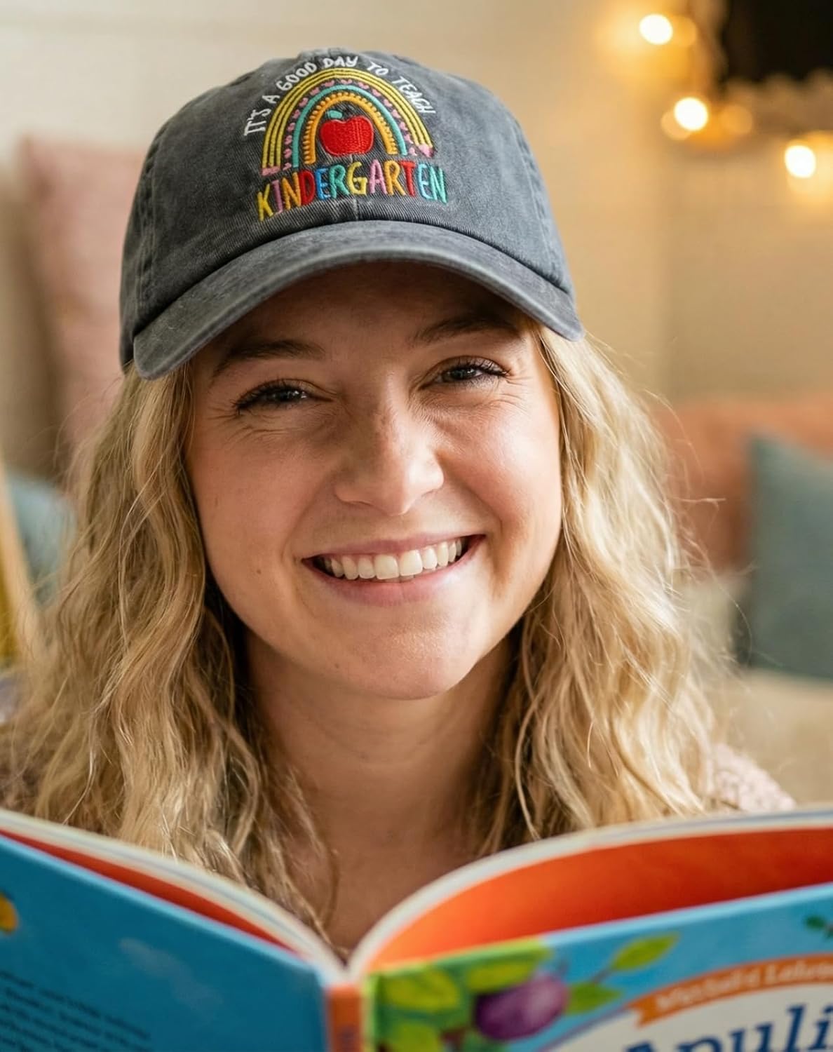 InnoBeta Kindergarten Teacher Gifts, Adjustable Embroidered Baseball Hat for Teacher Appreciation Day, Birthday, Thanksgiving, Christmas Grey - Image 3