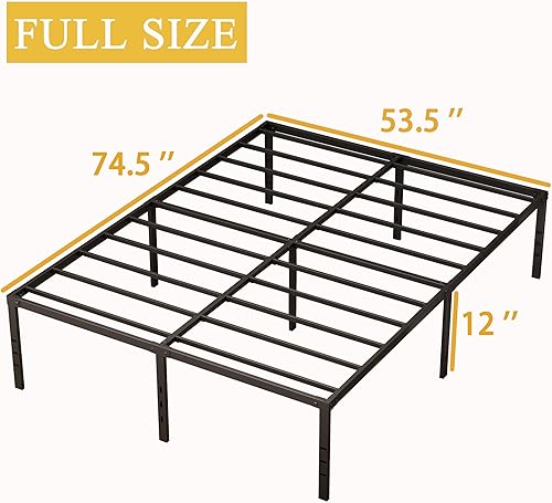 Miniatura 7 de MISAGI Base de cama de metal California King de 14 pulgadas, no necesita somier, plataforma de metal resistente con configuración sin herramientas,