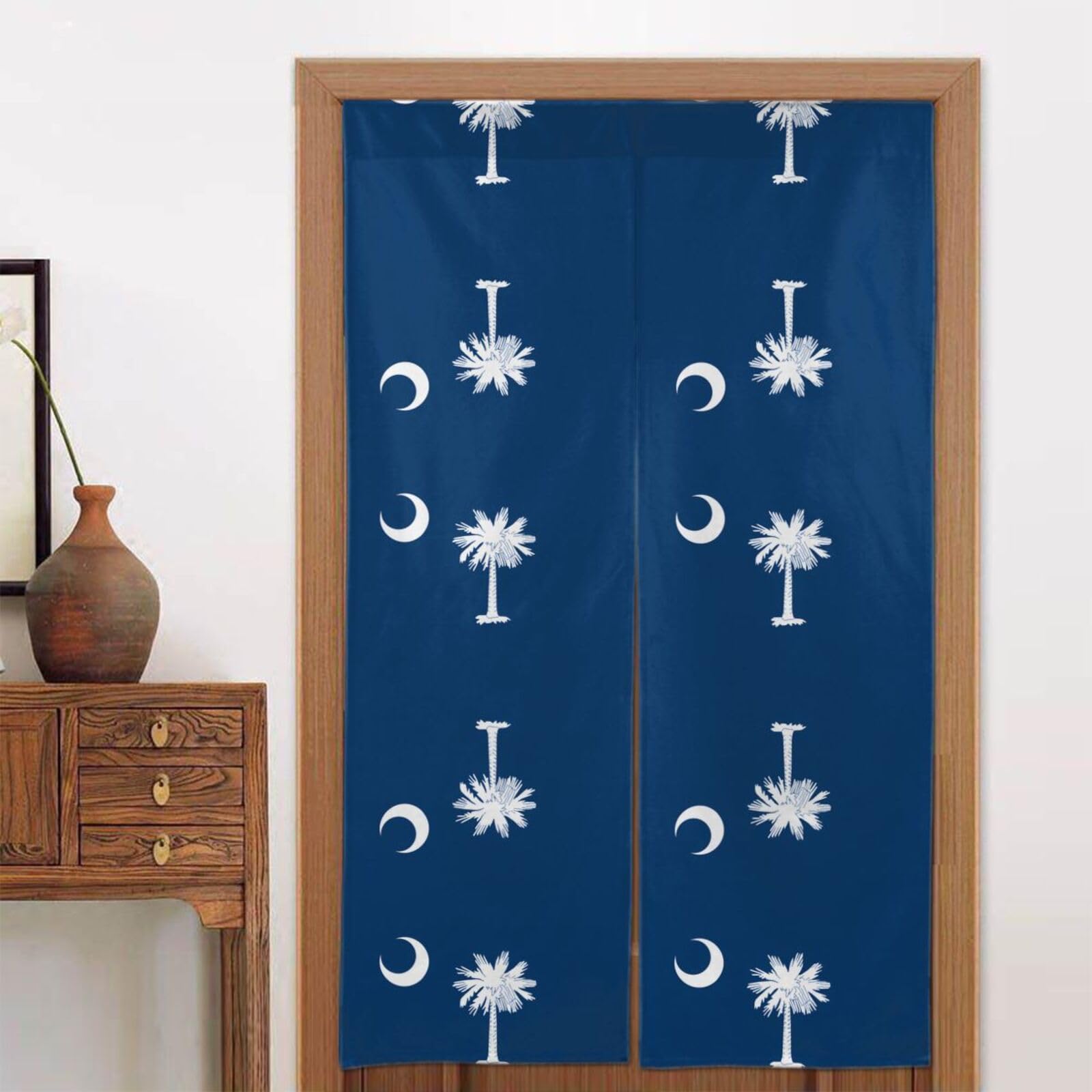 CNTDBU South Carolina Flag Door Curtain 34x56 Inch-Room Divider Panel for Privacy, Entryway Screen for Kitchen Bedroom