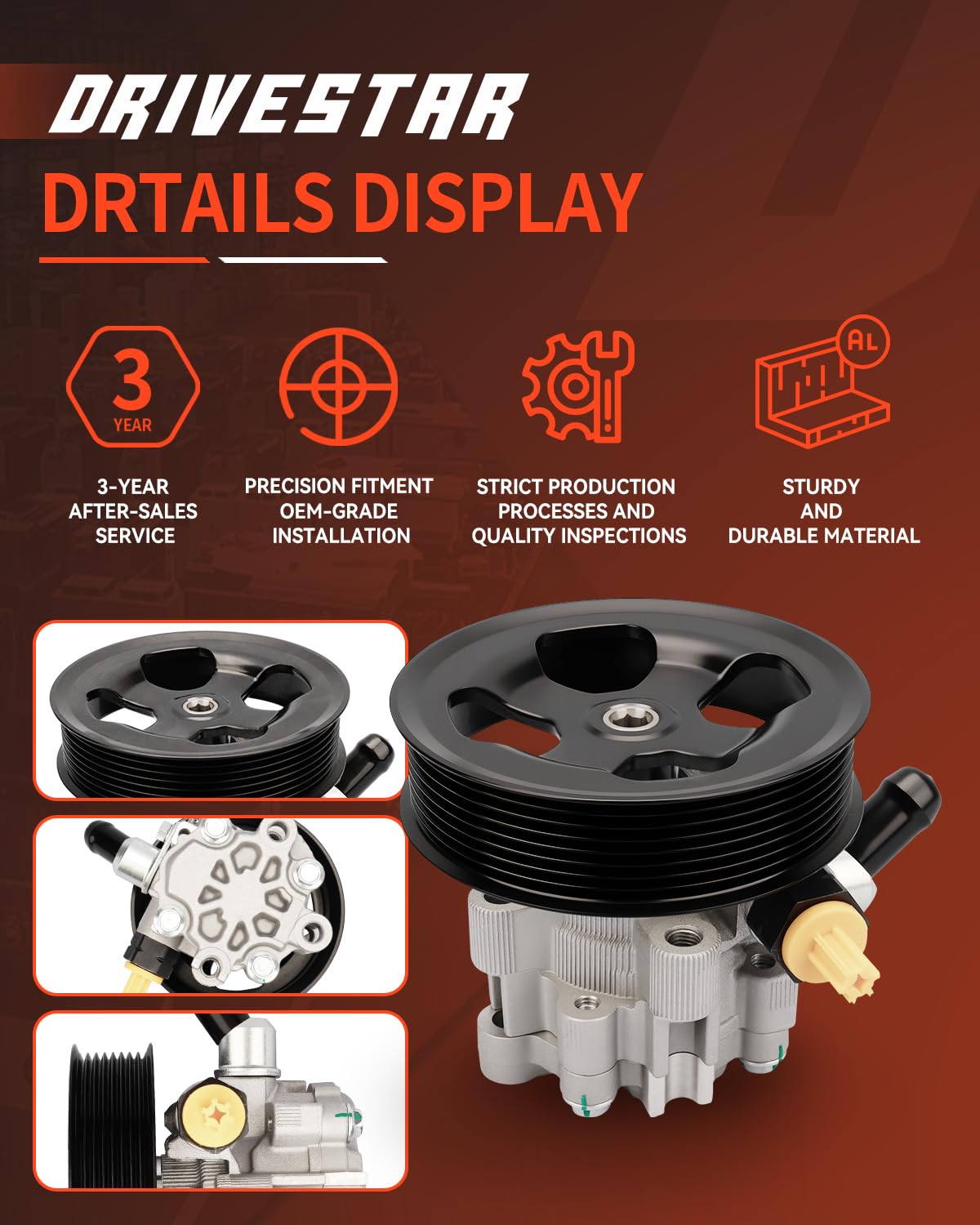 Amazon.com: DRIVESTAR 21-5486 Power Steering Pump with Pulley