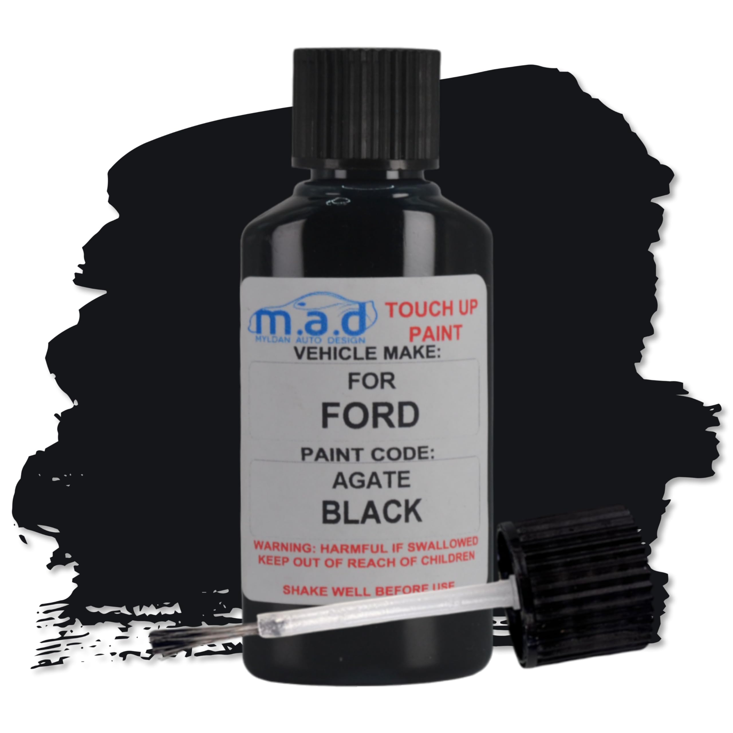 M.a.d Myldan Auto Design Paint, Primer & Lacquer M.a.d For Ford Agate Black Touch Up Kit Compatible With Fiesta Focus Puma Kuga Galaxy (, 30 Milliliters)
