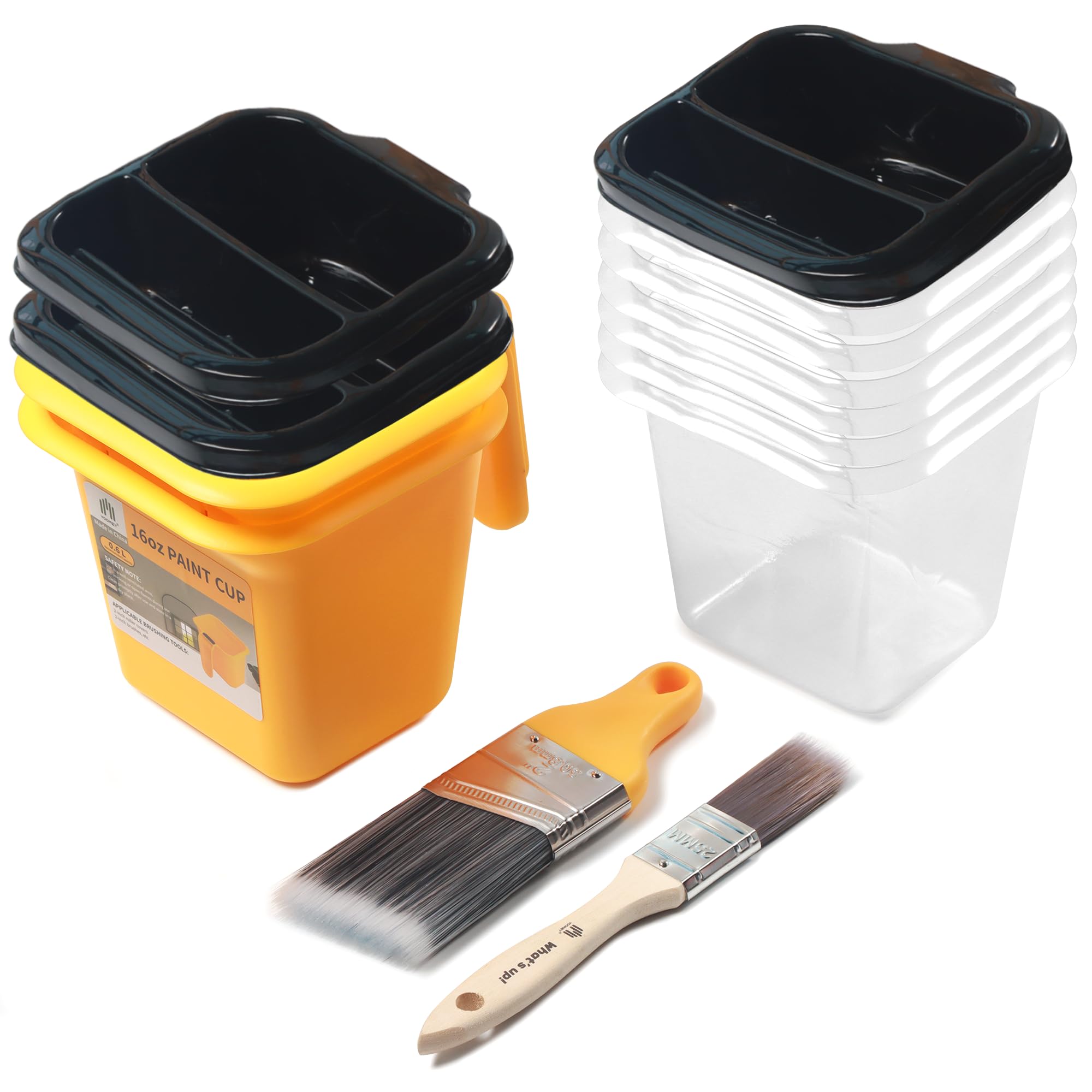 VOOMEY 13PCS 16OZ Hand Held Paint Bucket Kit, Dual-Use Paint Cups with lids
