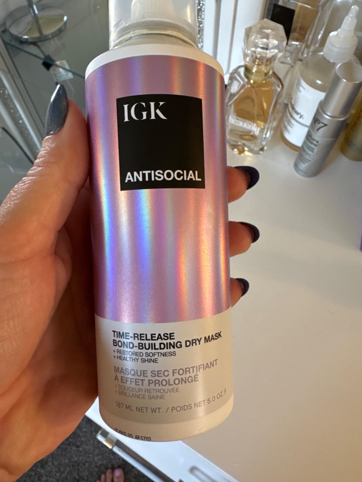 IGK Antisocial Bond-Building Dry Hair Mask, overnight dry hair mask for damaged hair, revive healthy hair, hair treatment, product for hair breakage, vegan protein treatment 5 Oz