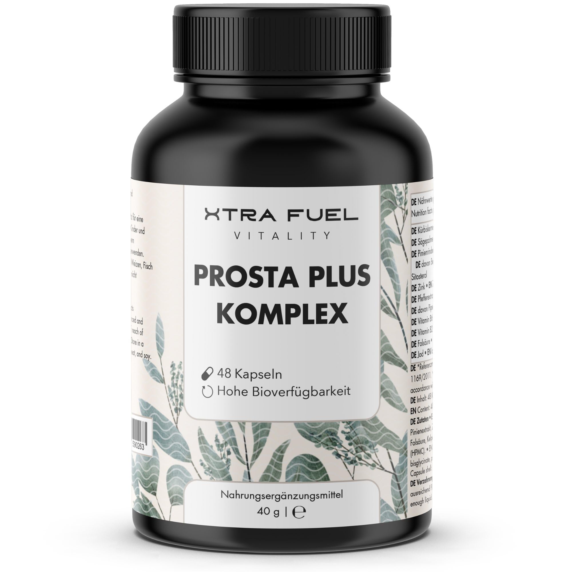 Prosta Plus Komplex Kapseln - Hochdosierte 9fach Prostata Formel mit 650mg Kürbiskern-Extrakt, 650mg Sägepalmen-Extrakt, Beta Sitosterol & mehr - Vegan + ohne Zusatzstoffe