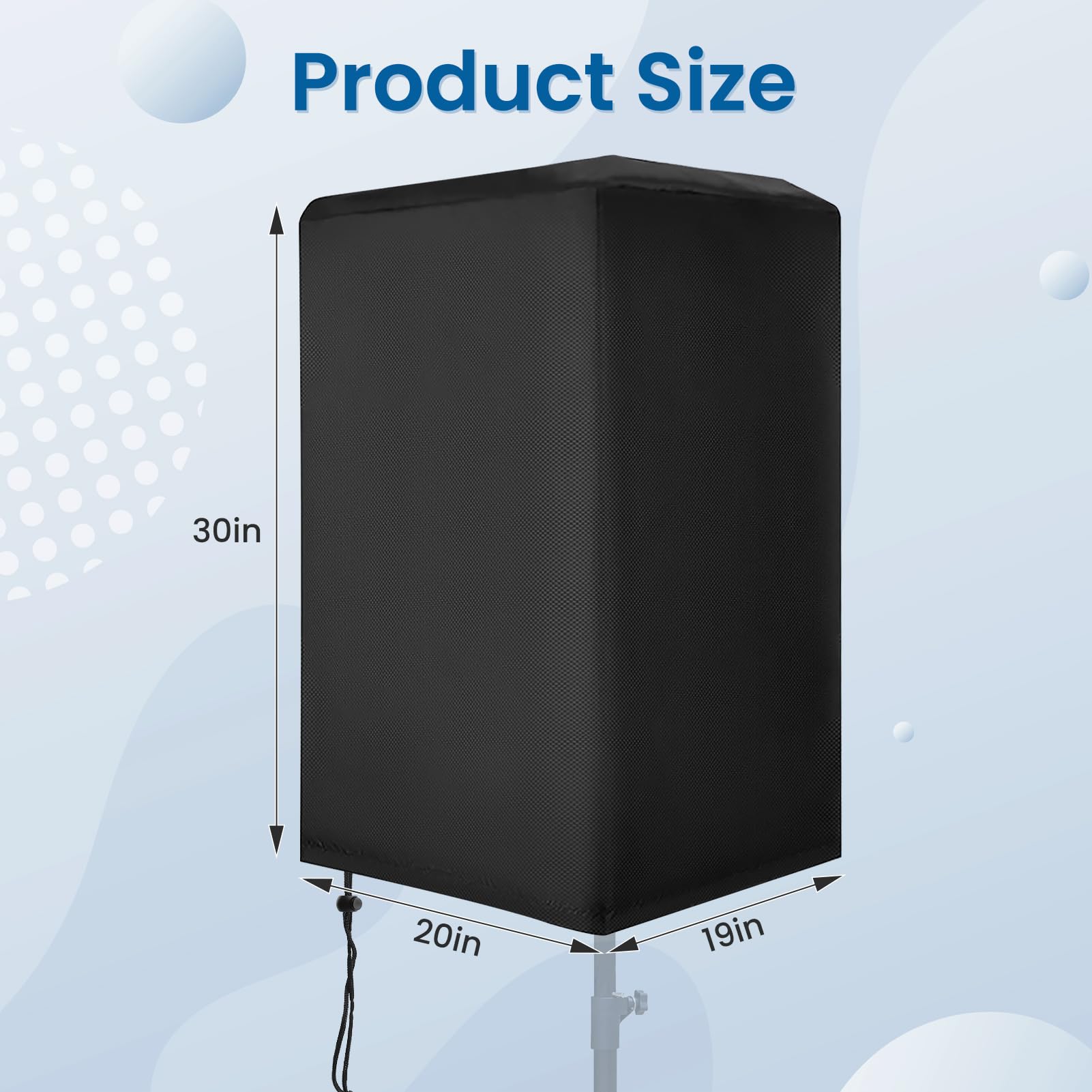 Paquete de 2 fundas para altavoces de 15 pulgadas, tela Oxford impermeable, para exteriores, PA/DJ, para altavoz alimentado montado en soporte, protección de 30 x 19 x 20 pulgadas, color negro