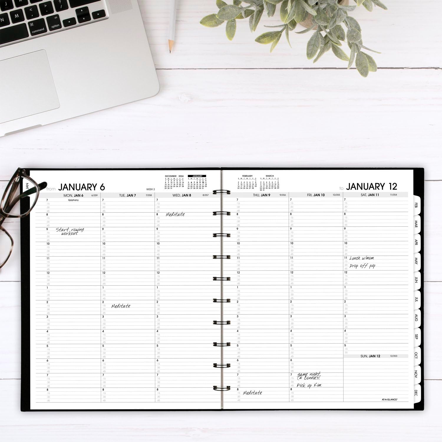 AT-A-GLANCE 2025 Appointment Book Planner, Weekly & Monthly, 8-3/4" x 11", Large, Move-A-Page, Black (70950E0525)
