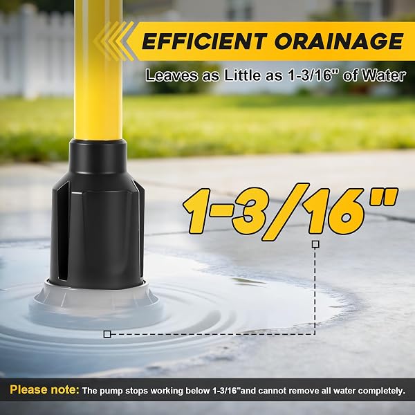 FormiPow Cordless Stick Water Transfer Pump for Dewalt 20V Battery, 1400GPH Brushless Water Pump with 10FT Lift Distance, 39.5" Suction Depth, Electric Water Pump for Pool Garden Pond (No Battery) - 4